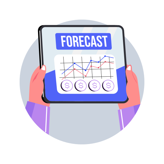 Business Forecast, Prediction, Analysis, Graph, Data illustration