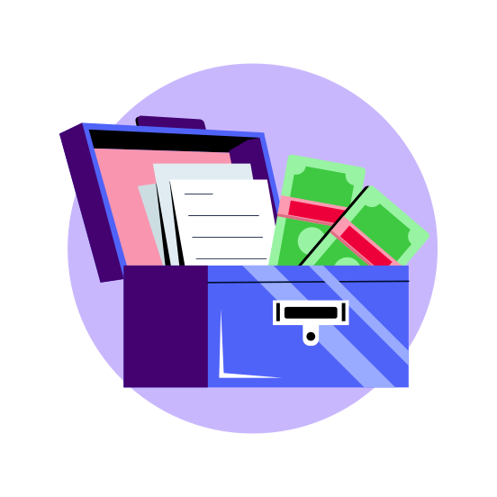 Filing Box, Documents, Storage, Organizing, Files illustration