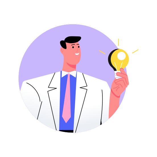 Ideation, Insight, Innovation, Lightbulb, Brainstorm illustration