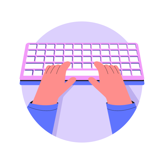 Keyboard Typing, Working, Input, Writing, Business Work illustration