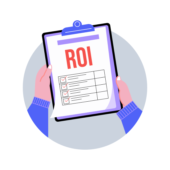 Roi Report, Evaluation, Clipboard, Document, Assessment illustration