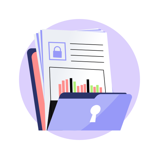 Secure Folder, Locked, Files, Document, Safety illustration