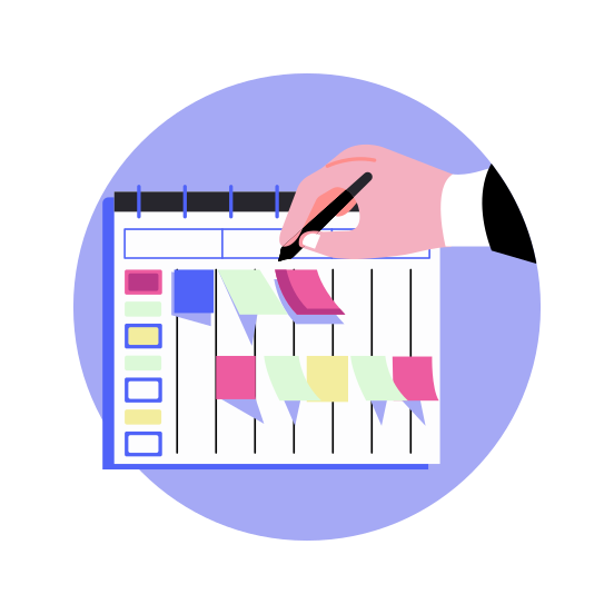 Sticky Notes, Memos, Writing, Planning, Productivity illustration