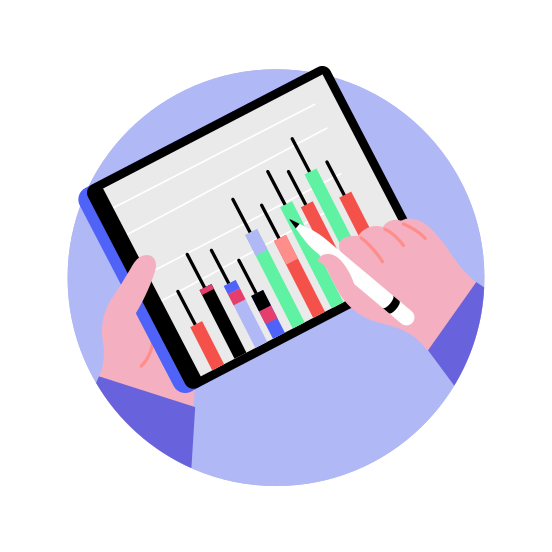 Trading, Stocks, Market, Chart, Graph illustration