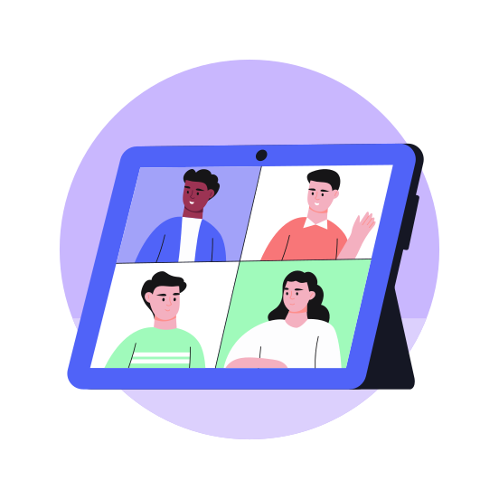 Video Call, Meeting, Conversation, Conference, Webcam illustration