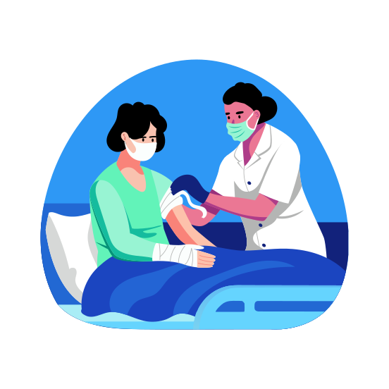 Bandaging Wound, Wound Dressing, Treatment, Medical, Healthcare illustration