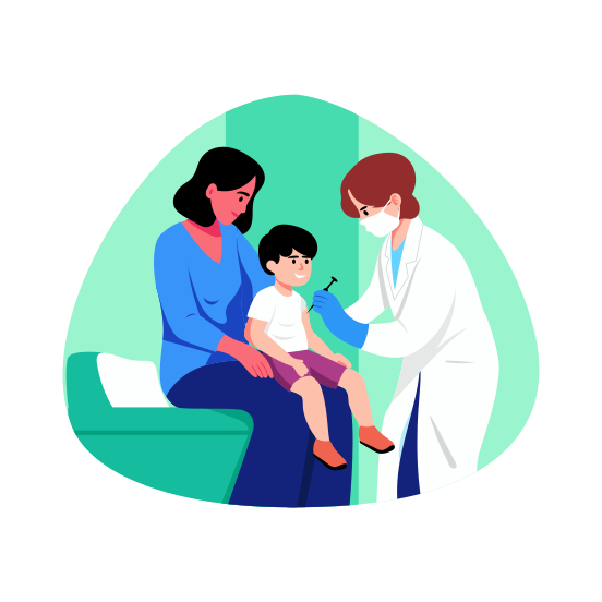 Child Vaccination, Immunization, Inoculation, Injection, Treatment illustration