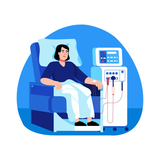 Dialysis, Hemodialysis, Renal Therapy, Kidney Dialysis, Treatment illustration