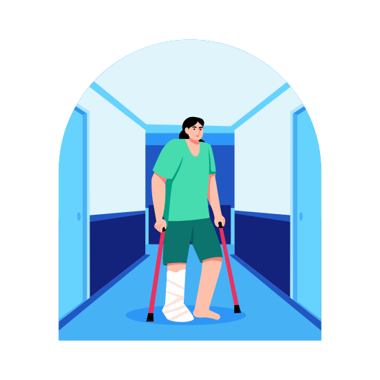 Foot Fracture, Injury, Patient, Medical, Healthcare illustration