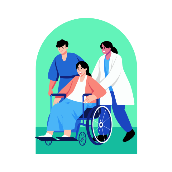 Handicap Help, Caregiving, Assistance, Support, Medical, illustration