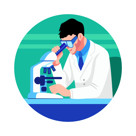 Lab Technician, Researcher, Scientist, Biologist, Medical, illustration