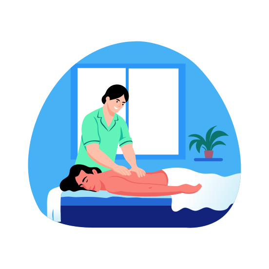 Messaging, Relaxing, Therapy, Healthcare, Wellness illustration