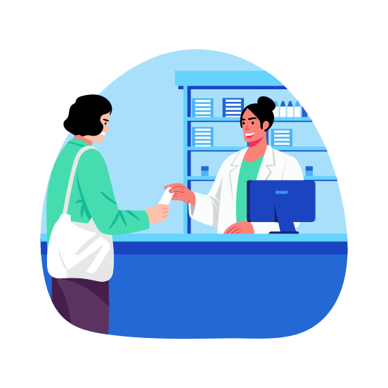 Pharmacy, Dispensary, Drugstore, Medication, Healthcare illustration