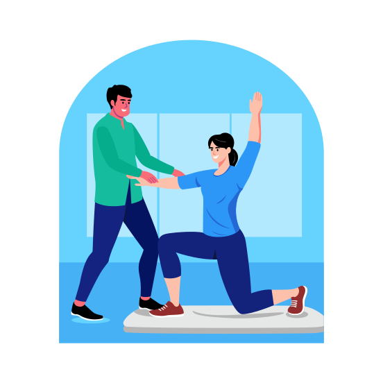 Physiotherapist, Kinesiologist, Exercising, Medical, Healthcare illustration