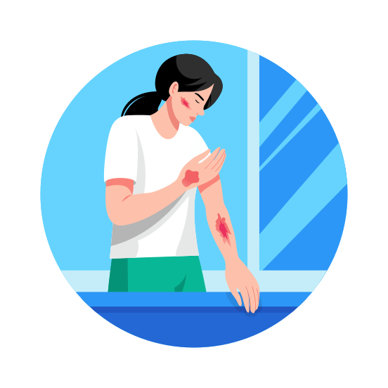 Rashes, Dermatitis, Eczema, Skin Infection, Patient illustration