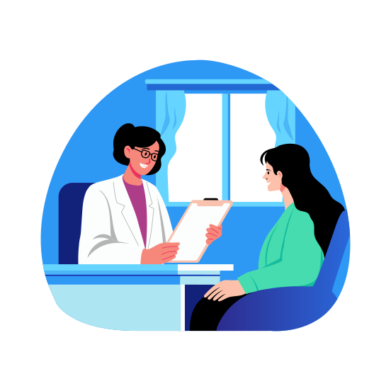 Routine Checkup, Doctor, Physician, Medical, Healthcare illustration