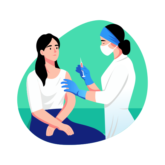 Vaccination, Immunization, Inoculation, Injection, Medical illustration