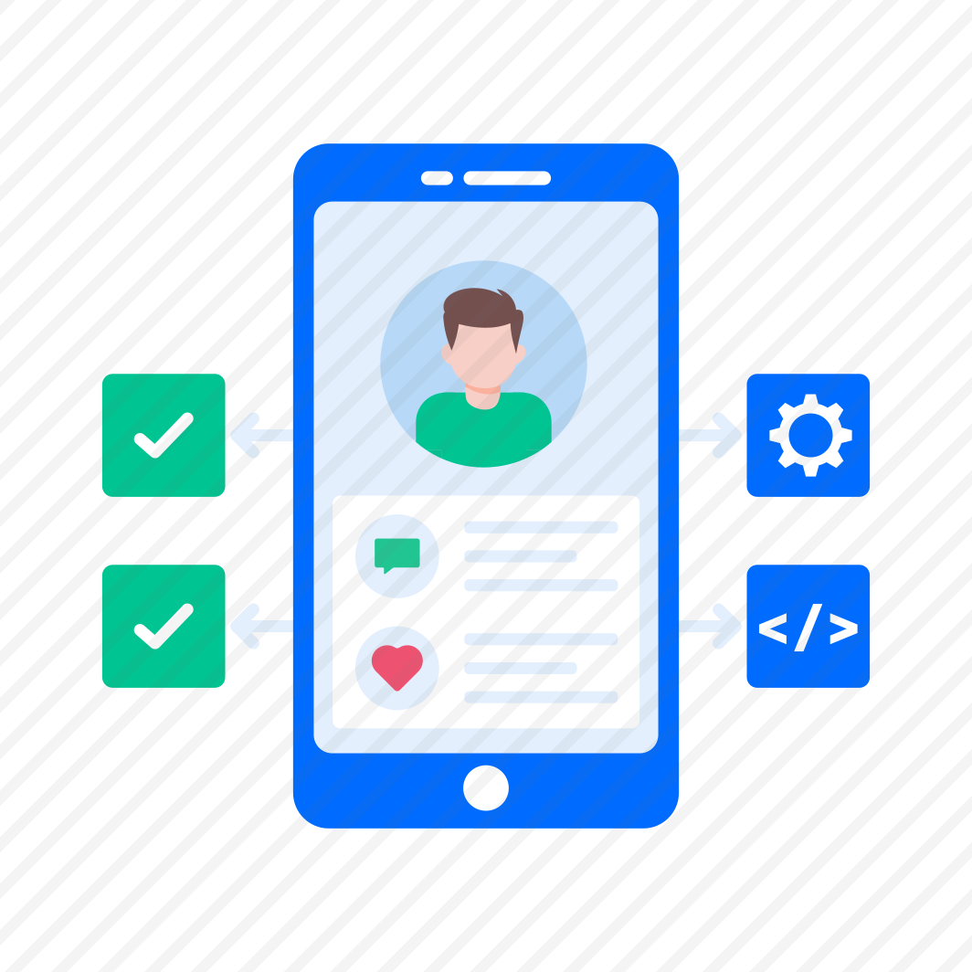App Setting, Mobile, Profile, User, Interface preview