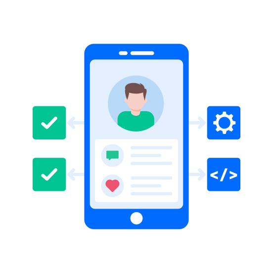 App Setting, Mobile, Profile, User, Interface illustration