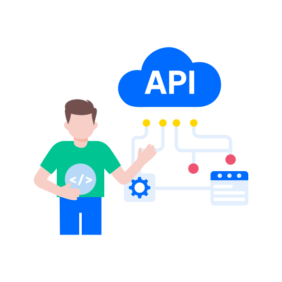 Cloud Api, Network, Integration, Interface, Architecture illustration