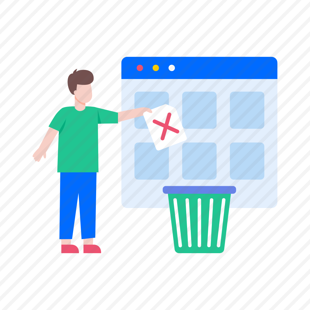 Delete File, Bin, Trash, Dispose, Interface preview