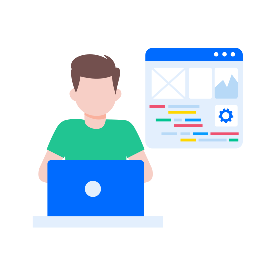 Deploying Code, Interface, Analytics, Programmer, Engineering illustration