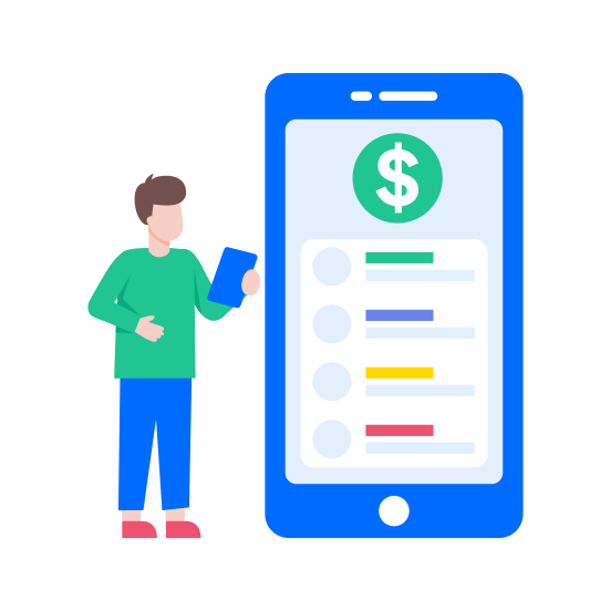 Finance App, Banking, Mobile, Browsing, Interface illustration