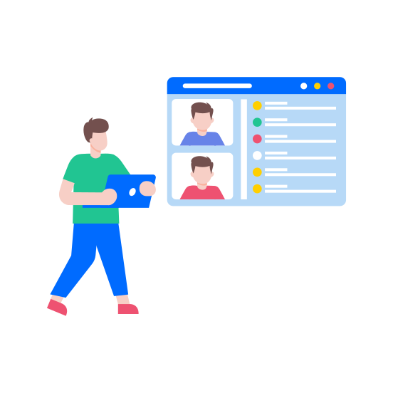 Online Meeting, Conference, Webinar, Communication, Discussion illustration