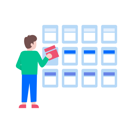 Organizing Task, Project, Management, Workflow, Kanban illustration