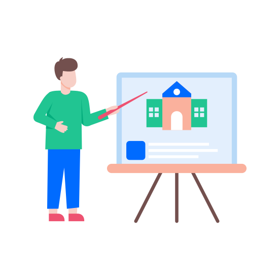 Presentation, Teaching, Information, Knowledge, Pointing illustration