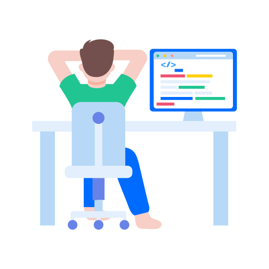 Programmer, Developer, Coder, Professional, Relaxing illustration