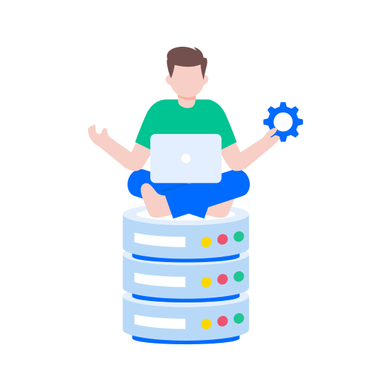 Server Configuration, Settings, Database, System, Network illustration