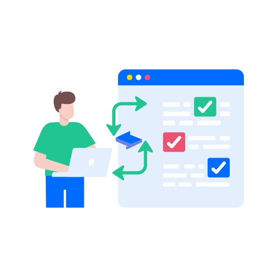 Updating Code, Improvement, Fixing, Interface, Server illustration