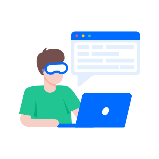 Vr Developer, Simulation, Immersive, Ar, Working illustration