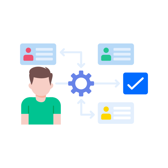 Workflow, Management, Interface, Strategy, Network illustration