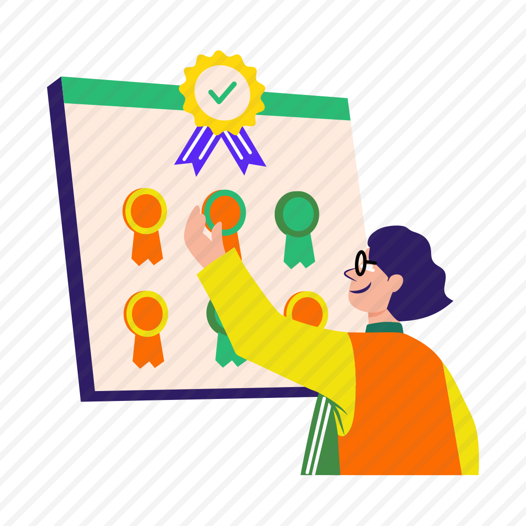 Achievements, Perseverance, Success, Award, Character preview