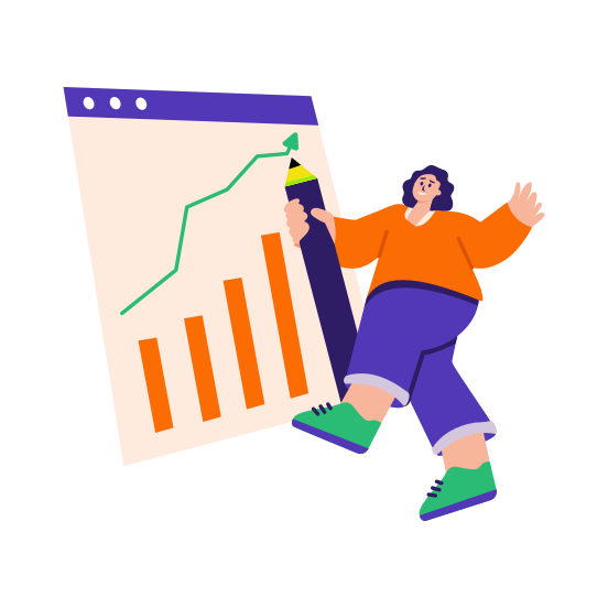 Business Growth, Expansion, Revenue, Success, Person illustration