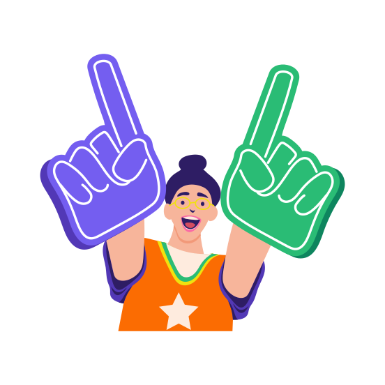 Cheering, Celebrating, Joyful, Excitement, Encouraging illustration