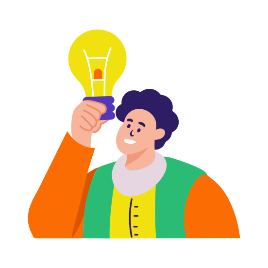 Finding Solution, Brainstorming, Thinking, Innovation, Light, illustration