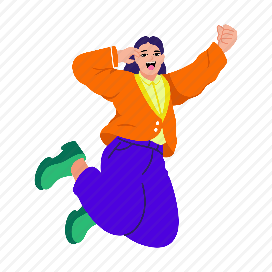 Girl Celebrating, Jumping, Cheering, Happy, Joyful preview