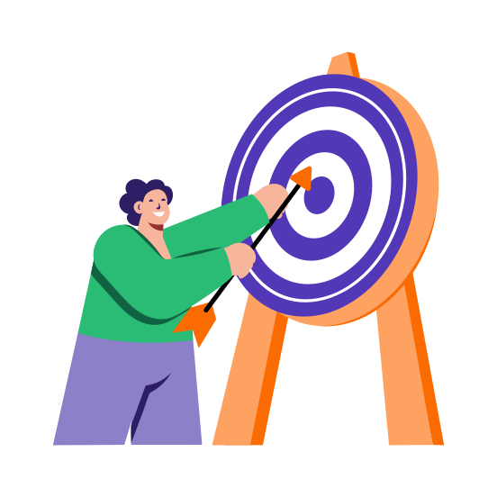 Goal, Target, Aim, Archery, Character illustration