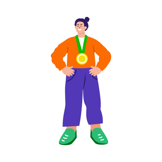 Medalist, Champion, Winner, Achievement, Accomplishment illustration