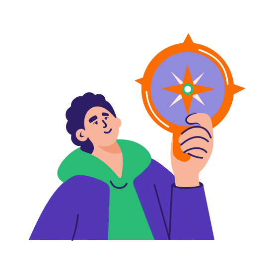 Orientation, Direction, Compass, Navigation, Exploration illustration