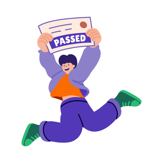 Passing Exam, Accomplishment, Achievement, Celebrating, Joyful, illustration