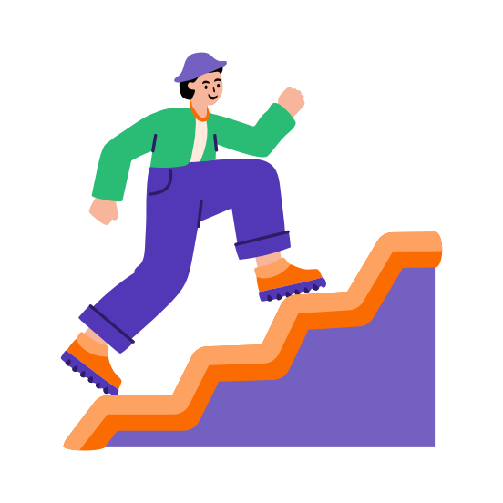 Personal Growth, Climbing, Improvement, Upward, Rising, illustration