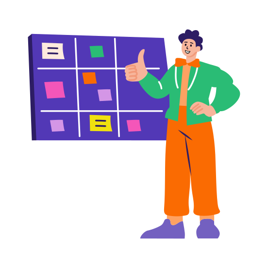Project Planning, Schedule, Roadmap, Structure, Character illustration
