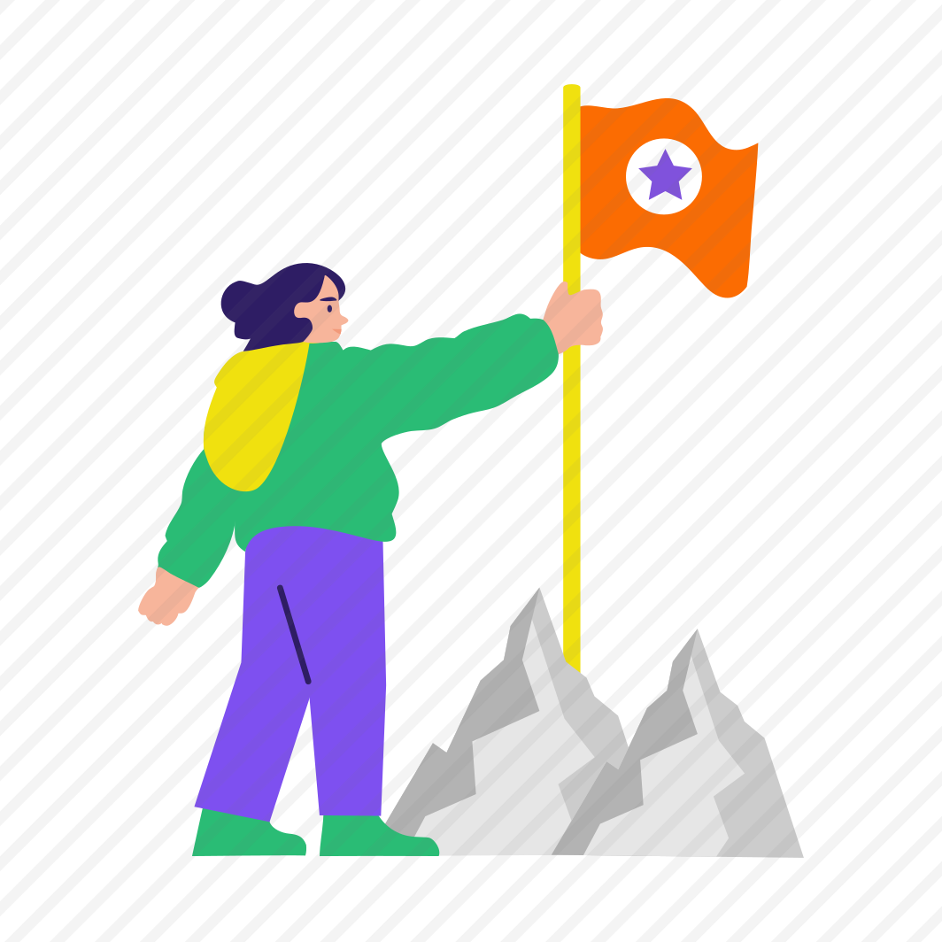 Reaching Milestone, Conquest, Mountain, Flag, Achieved, preview