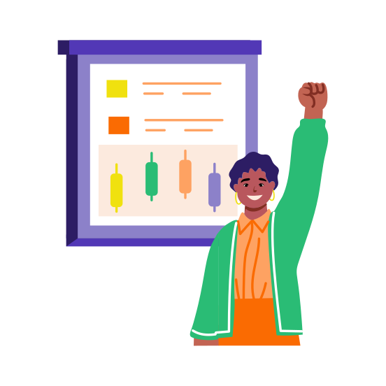 Success Campaign, Career, Goals, Happy, Character, illustration