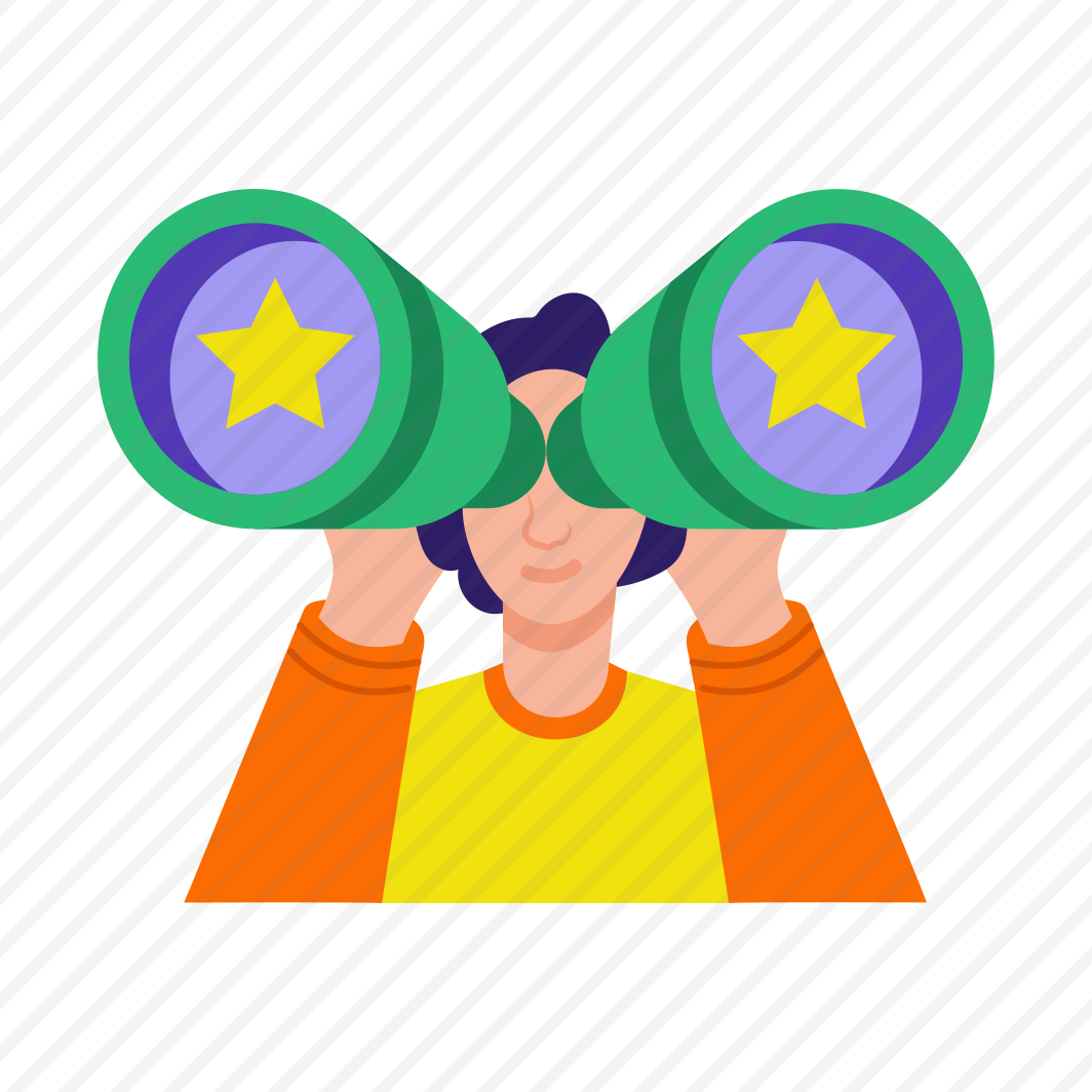 Success Vision, Binoculars, Foresight, Watching, Character preview