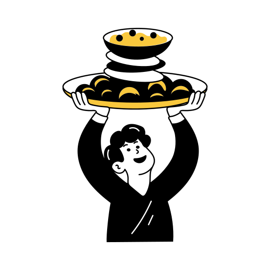 Balancing Plates, Serving, Dishes, Food, Meal illustration